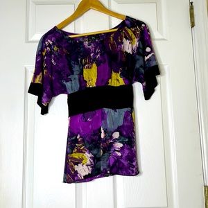 Iz Buyer purple/black/gold women’s top